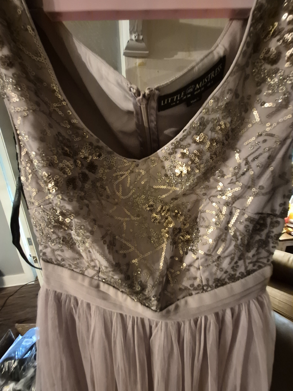 Little Mistress Blush Pink Sequin Party Dress